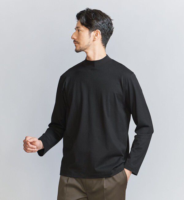 BEAUTY&YOUTH UNITED ARROWS「【WEB限定 WARDROBE SMART】クリア ガスコットン モックネック カットソー【抗菌・防臭】」|Tシャツ・カットソー|