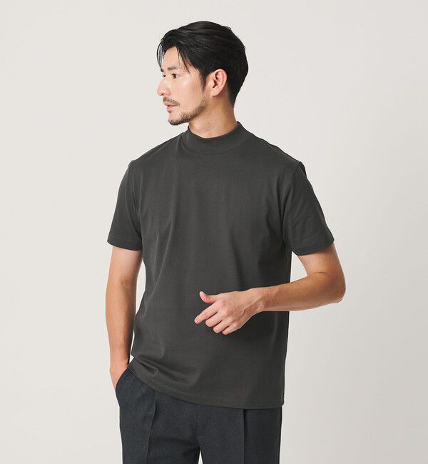 BEAUTY&YOUTH UNITED ARROWS「【WEB限定 WARDROBE SMART】クリア  ガスコットン モックネック カットソー【抗菌・防臭】」|Tシャツ・カットソー|DK.GRAY