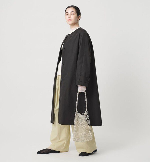 BEAUTY&YOUTH UNITED ARROWS「【WEB限定】コットンナイロン ツイルノーカラーコート」|ノーカラーコート|BLACK