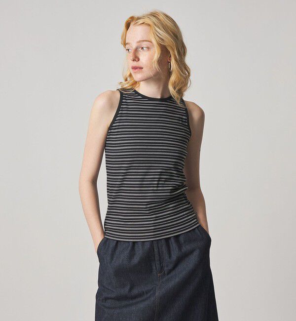 STEVEN ALAN「＜Steven Alan＞リンガー アメリカンスリーブ タンクトップ」|Tシャツ・カットソー|NAVY