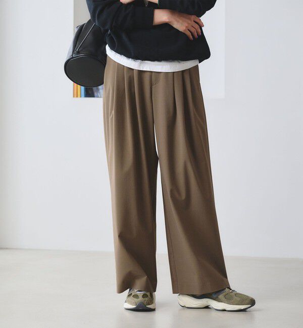 BEAUTY&YOUTH UNITED ARROWS「毛ポリエステルブレンド ワイドタックパンツ 防シワ ウォッシャブル」|その他|