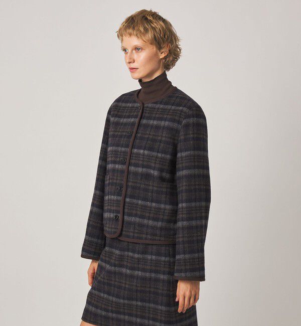 STEVEN ALAN「＜Steven Alan＞チェック ブルゾン」|ノーカラーコート|