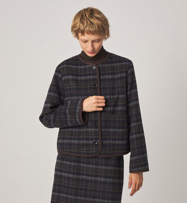 STEVEN ALAN「＜Steven Alan＞チェック ブルゾン」|ノーカラーコート|
