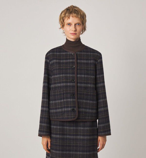 STEVEN ALAN「＜Steven Alan＞チェック ブルゾン」|ノーカラーコート|