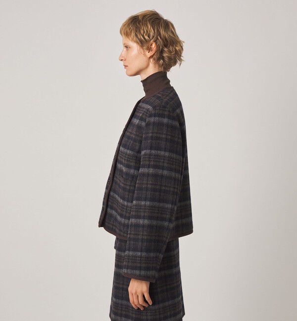 STEVEN ALAN「＜Steven Alan＞チェック ブルゾン」|ノーカラーコート|
