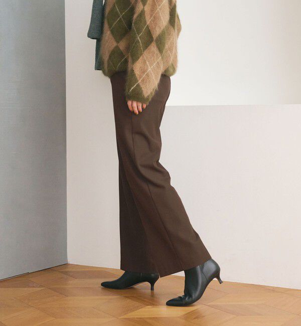BEAUTY&YOUTH UNITED ARROWS「裏起毛バックゴム ストレートパンツ ウォッシャブル」|スラックス|DK.BROWN