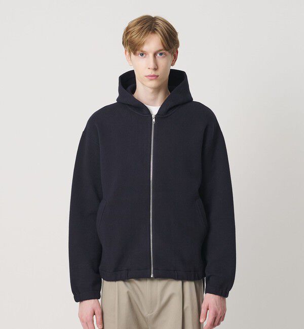 BEAUTY&YOUTH UNITED ARROWS「パフ ニット ジップアップ フード ジャケット ウォッシャブル」|カーディガン|