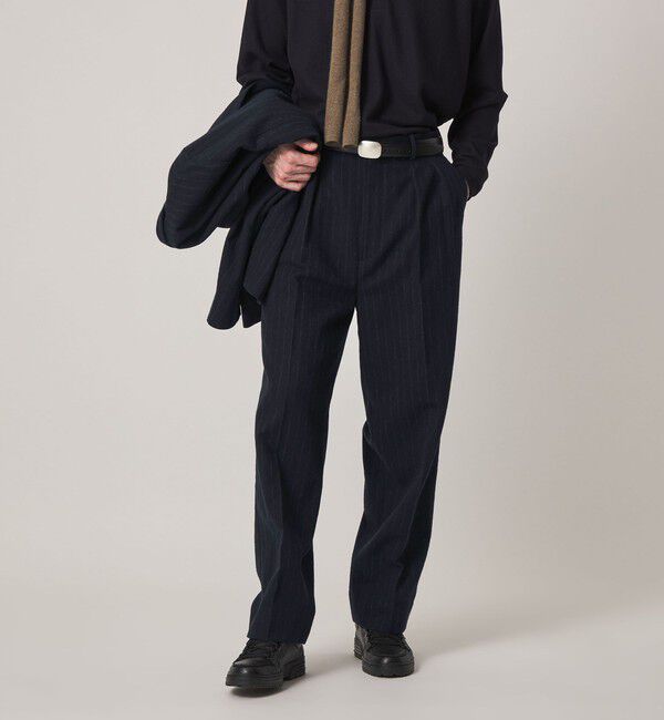STEVEN ALAN「＜Steven Alan＞ ブラッシュド フランネル インツープリーツ ドレス トラウザーズ II」|スラックス|