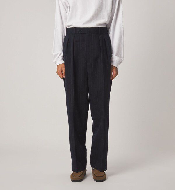 STEVEN ALAN「＜Steven Alan＞ ブラッシュド フランネル インツープリーツ ドレス トラウザーズ II」|スラックス|