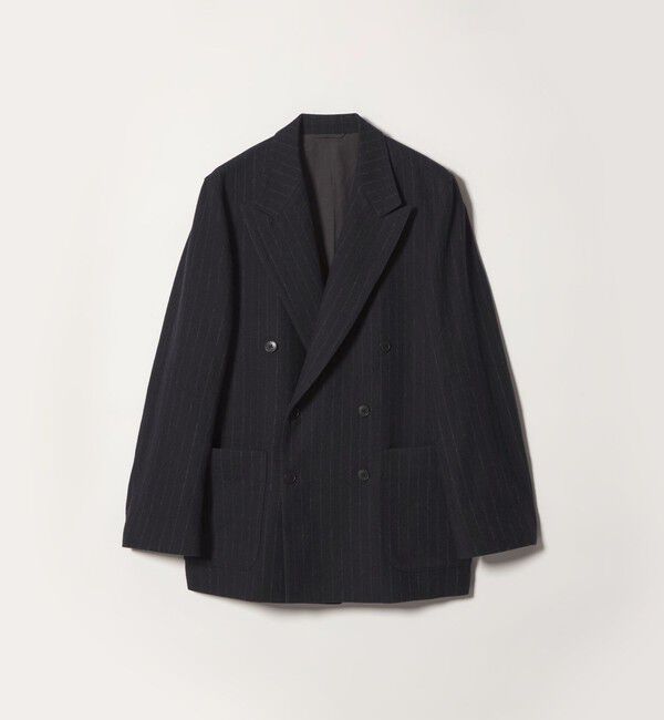 STEVEN ALAN「＜Steven Alan＞ ブラッシュド フランネル ダブルブレステッド 6B ジャケット」|テーラードジャケット|NAVY