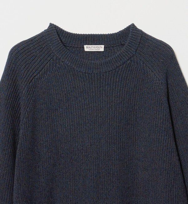BEAUTY&YOUTH UNITED ARROWS「ユナイテッド コットン アゼ クルーネック ニット ウォッシャブル」|ニット・セーター|