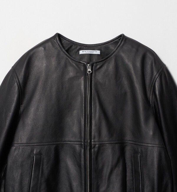 BEAUTY&YOUTH UNITED ARROWS「シープレザー ノーカラージップブルゾン」|その他|