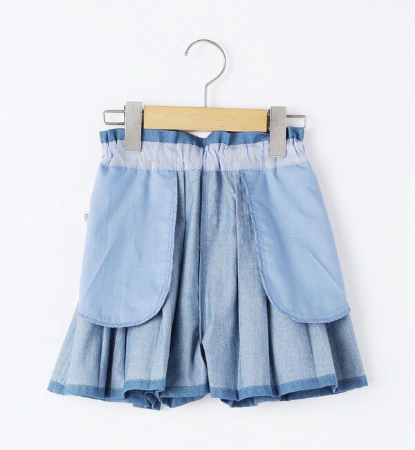 SHIPS KIDS「SHIPS KIDS:100～130cm / デニム プリーツ キュロット」|キュロット|