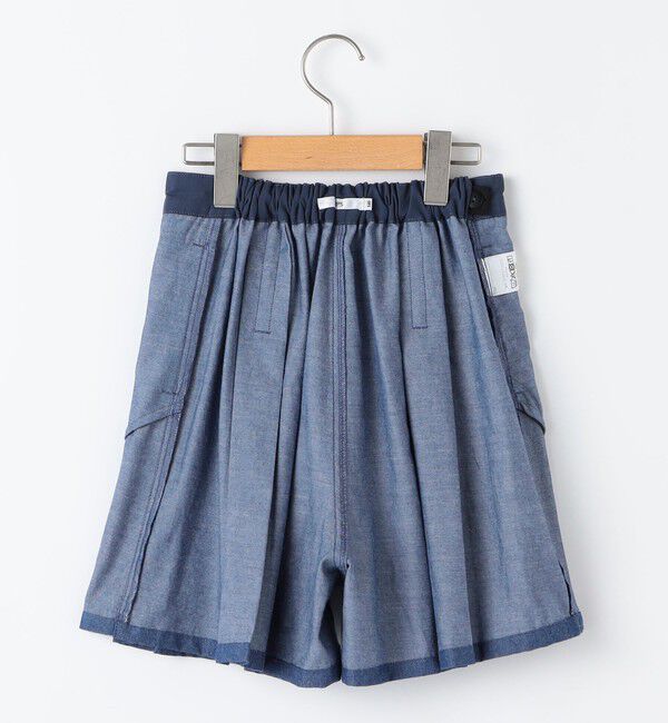 SHIPS KIDS「SHIPS KIDS:140～150cm /ラメ デニム プリーツ キュロット」|キュロット|
