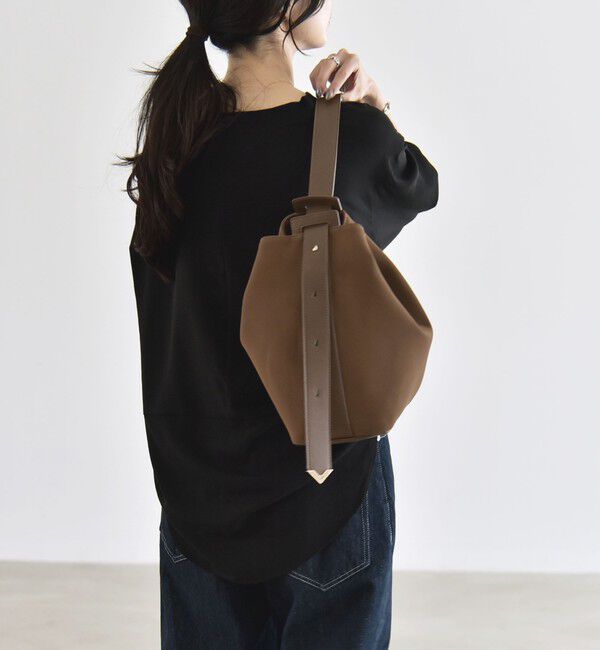 quaranciel「quaranciel:〈手洗い可能〉ジョーゼット リブ オーバーサイズ ブラウス」|シャツ・ブラウス|
