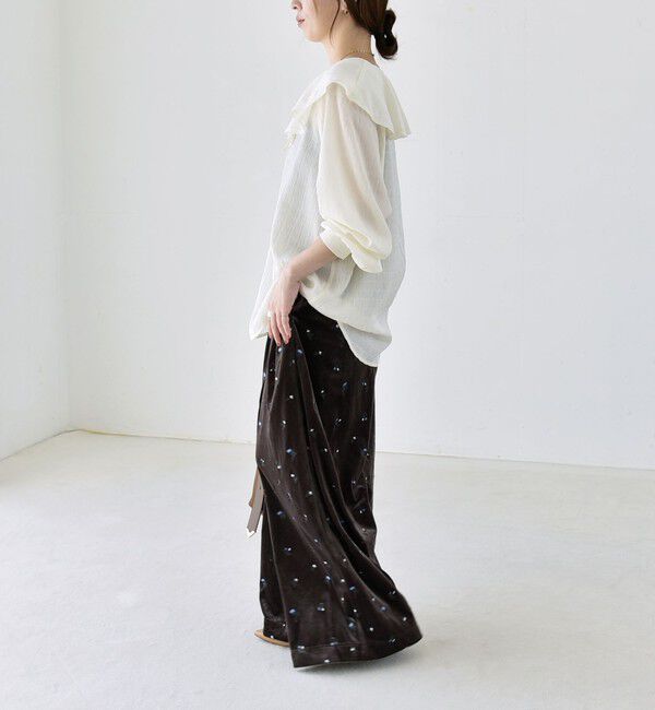 quaranciel「《予約》quaranciel:〈洗濯機可能〉ピコレース ラッフル フリル ボリューム ブラウス」|シャツ・ブラウス|