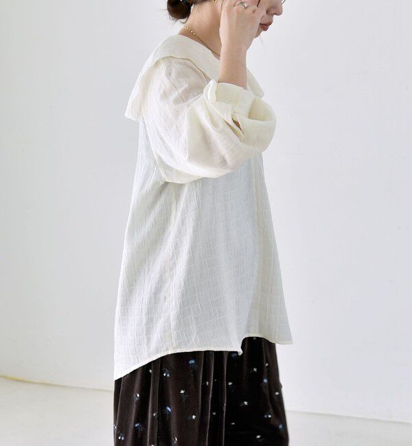 quaranciel「《予約》quaranciel:〈洗濯機可能〉ピコレース ラッフル フリル ボリューム ブラウス」|シャツ・ブラウス|