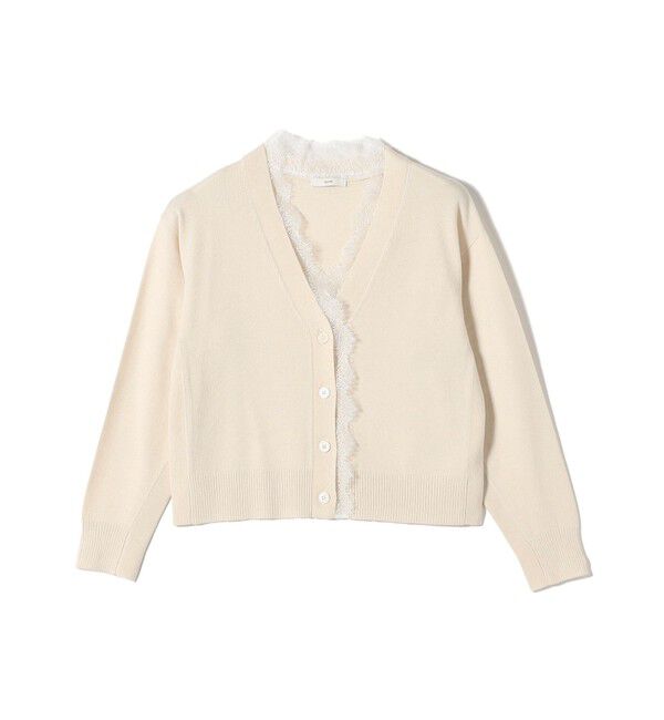 SHIPS for women「〈手洗い可能〉レース コンビ ニット カーディガン」|カーディガン|
