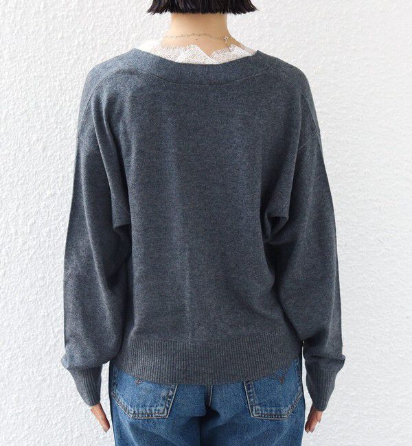 SHIPS for women「〈手洗い可能〉レース コンビ ニット カーディガン」|カーディガン|