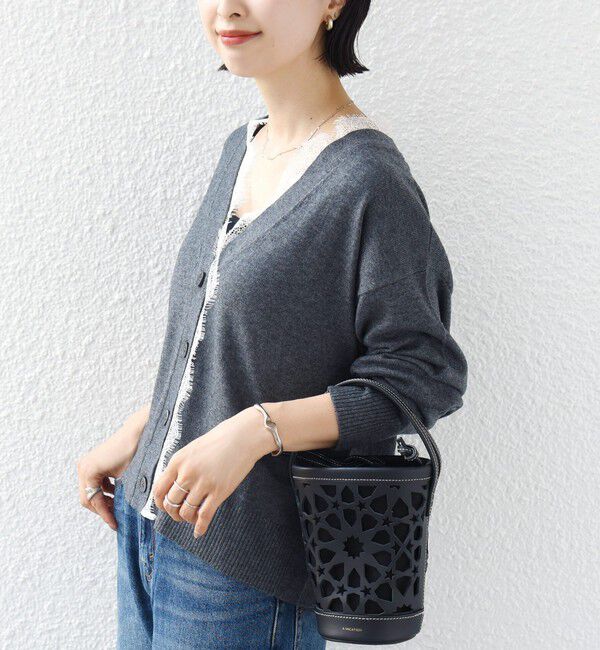 SHIPS for women「〈手洗い可能〉レース コンビ ニット カーディガン」|カーディガン|