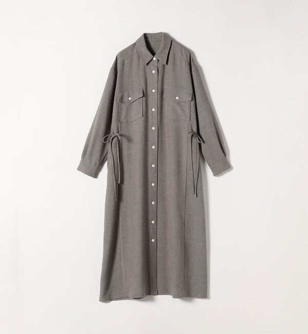 SHIPS any「《予約》〈洗濯機可能〉ウールライク ポケット フレア ロング ワンピース［NAVY BLUE］」|ワンピース|