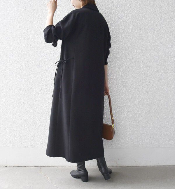 SHIPS any「《予約》〈洗濯機可能〉ウールライク ポケット フレア ロング ワンピース［NAVY BLUE］」|ワンピース|