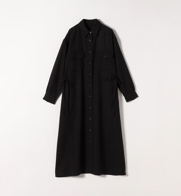 SHIPS any「《予約》〈洗濯機可能〉ウールライク ポケット フレア ロング ワンピース［NAVY BLUE］」|ワンピース|