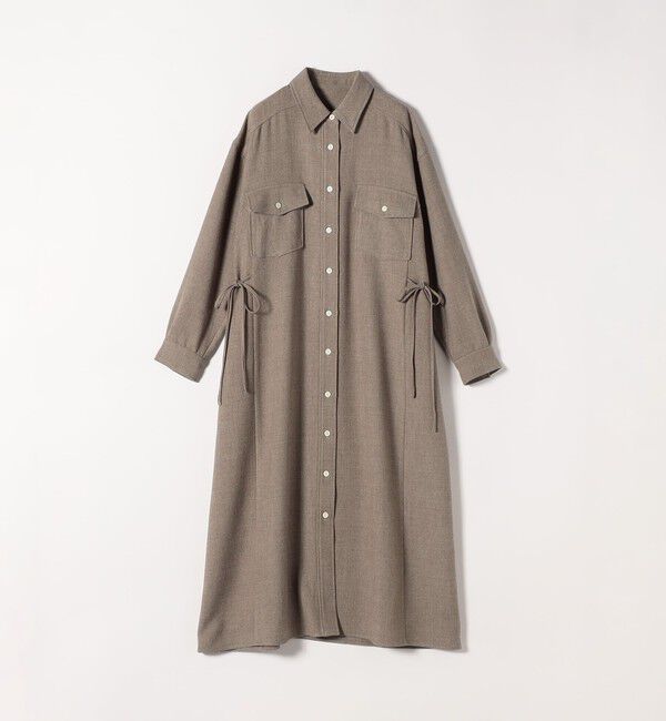 SHIPS any「《予約》〈洗濯機可能〉ウールライク ポケット フレア ロング ワンピース［NAVY BLUE］」|ワンピース|