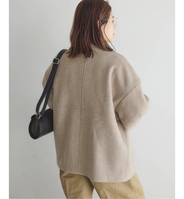 JOURNAL STANDARD「《追加4》スーパー140ビーバーノーカラーショートコート」|ノーカラーコート|