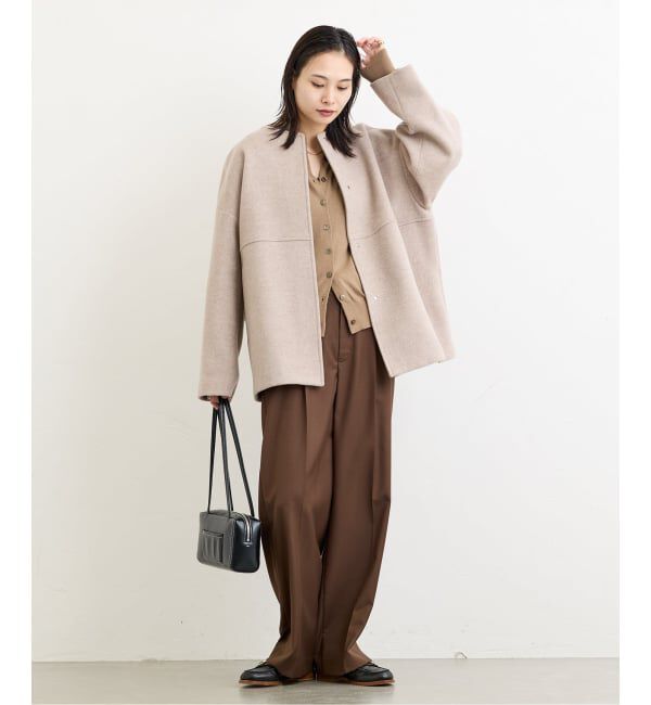 JOURNAL STANDARD「《追加4》スーパー140ビーバーノーカラーショートコート」|ノーカラーコート|