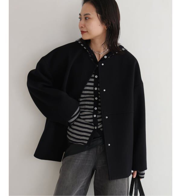 JOURNAL STANDARD「《追加》スーパー140ビーバーノーカラーショートコート」|ノーカラーコート|