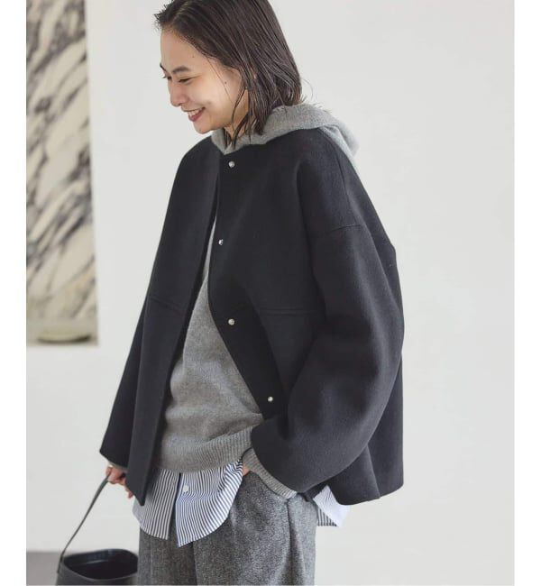 JOURNAL STANDARD「《追加》スーパー140ビーバーノーカラーショートコート」|ノーカラーコート|
