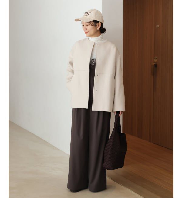 JOURNAL STANDARD「《追加》スーパー140ビーバーノーカラーショートコート」|ノーカラーコート|