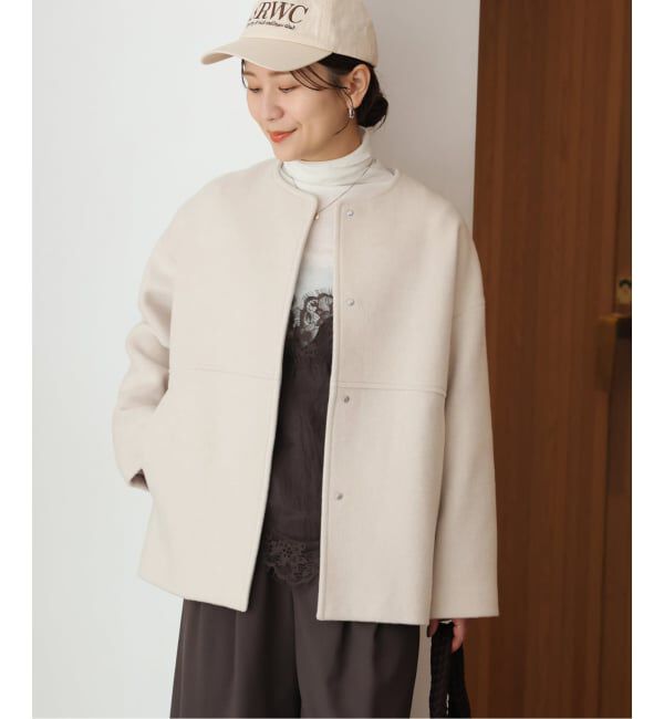 JOURNAL STANDARD「《追加》スーパー140ビーバーノーカラーショートコート」|ノーカラーコート|