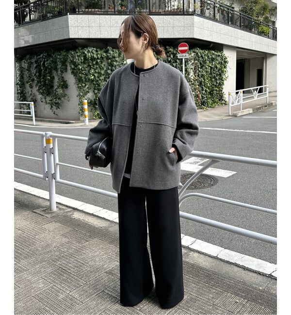 JOURNAL STANDARD「《追加》スーパー140ビーバーノーカラーショートコート」|ノーカラーコート|