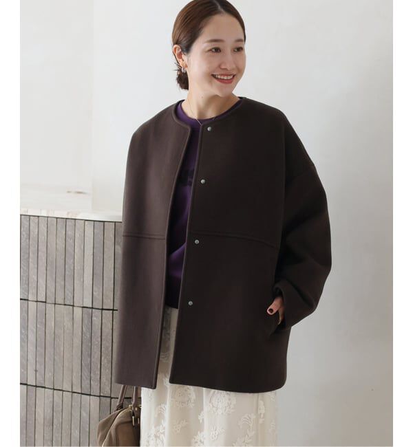 JOURNAL STANDARD「《追加》スーパー140ビーバーノーカラーショートコート」|ノーカラーコート|