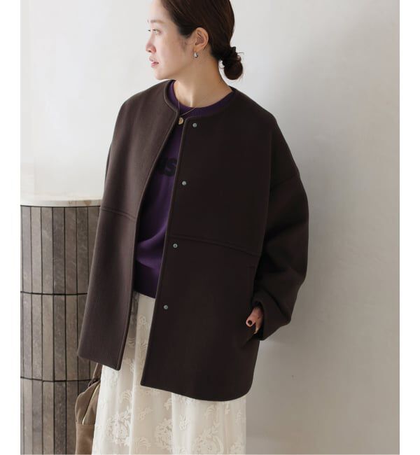 JOURNAL STANDARD「《追加》スーパー140ビーバーノーカラーショートコート」|ノーカラーコート|