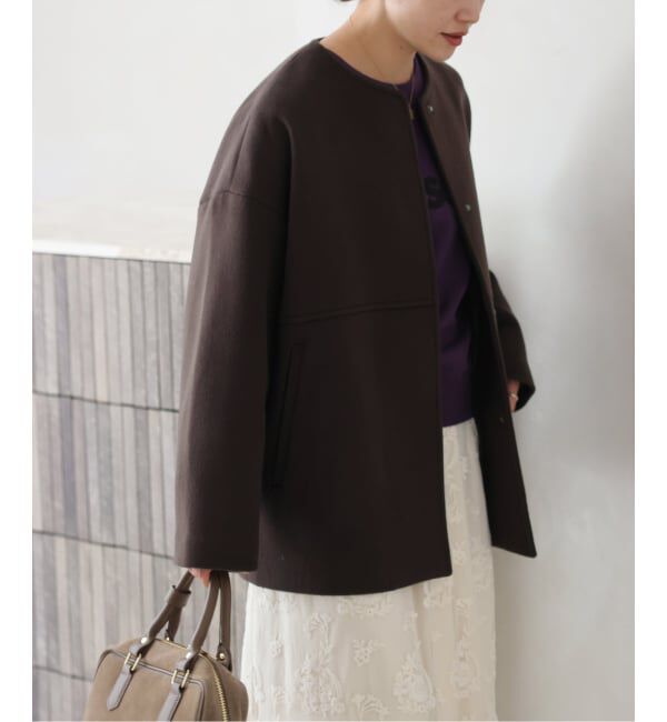 JOURNAL STANDARD「《追加》スーパー140ビーバーノーカラーショートコート」|ノーカラーコート|