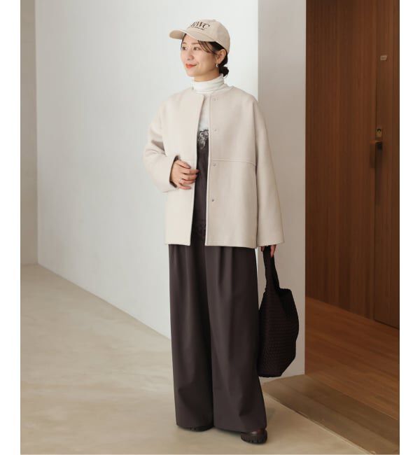 JOURNAL STANDARD「《追加》スーパー140ビーバーノーカラーショートコート」|ノーカラーコート|