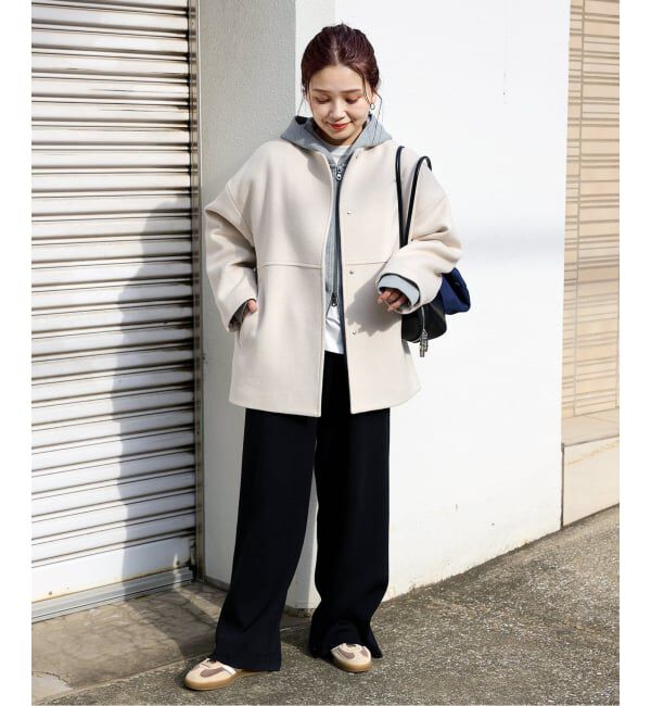JOURNAL STANDARD「《追加》スーパー140ビーバーノーカラーショートコート」|ノーカラーコート|