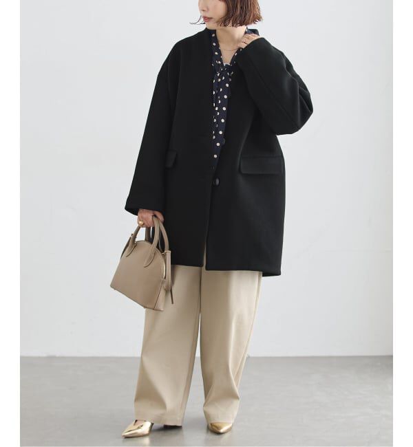 journal standard L'essage「《一部WEB限定カラー》SUPER140S/GIOLICA コクーンコート」|ノーカラーコート|