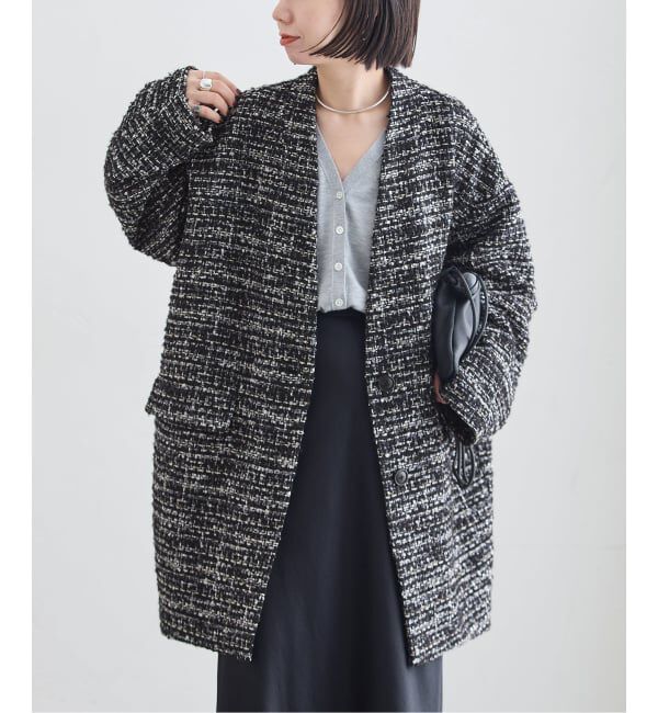journal standard L'essage「《一部WEB限定カラー》SUPER140S/GIOLICA コクーンコート」|ノーカラーコート|