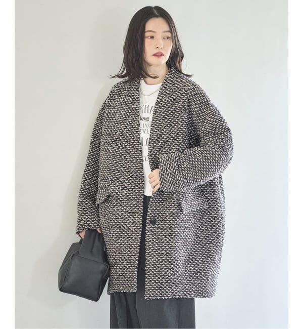 journal standard L'essage「《一部WEB限定カラー》SUPER140S/GIOLICA コクーンコート」|ノーカラーコート|
