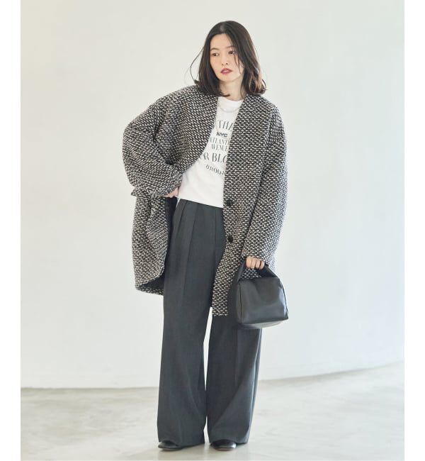 journal standard L'essage「《一部WEB限定カラー》SUPER140S/GIOLICA コクーンコート」|ノーカラーコート|