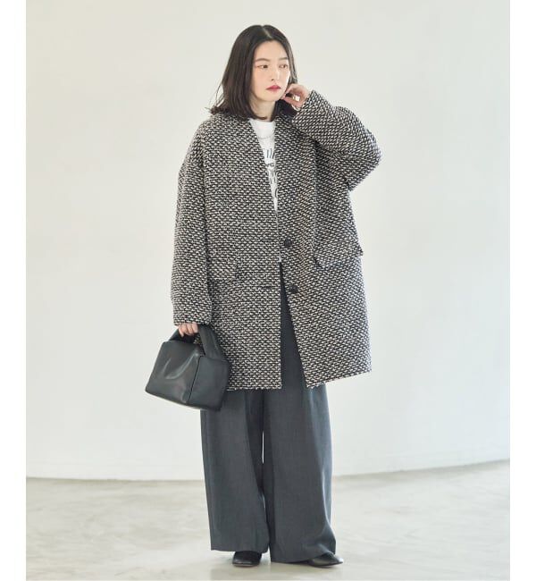 journal standard L'essage「《一部WEB限定カラー》SUPER140S/GIOLICA コクーンコート」|ノーカラーコート|