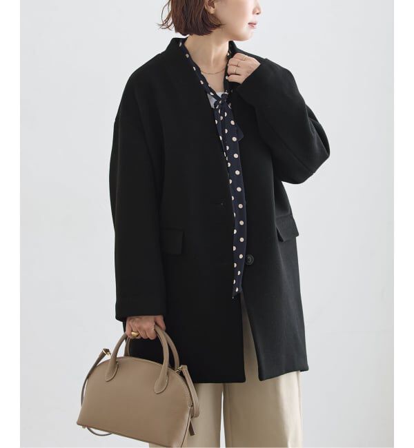 journal standard L'essage「《一部WEB限定カラー》SUPER140S/GIOLICA コクーンコート」|ノーカラーコート|