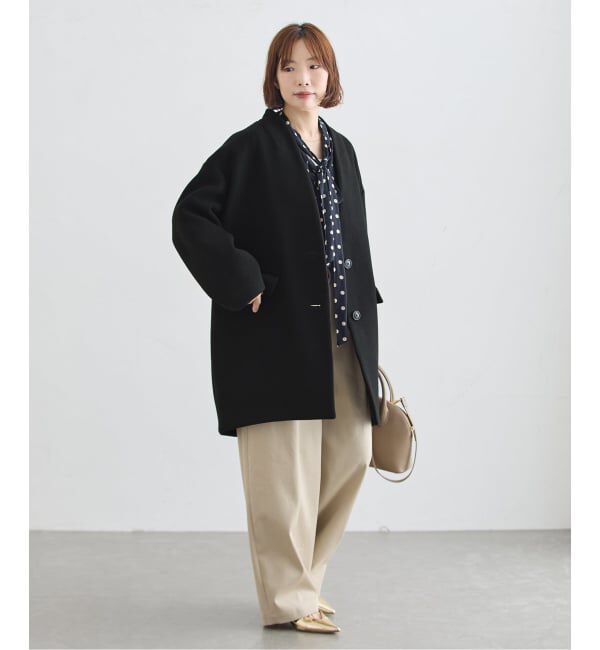 journal standard L'essage「《一部WEB限定カラー》SUPER140S/GIOLICA コクーンコート」|ノーカラーコート|