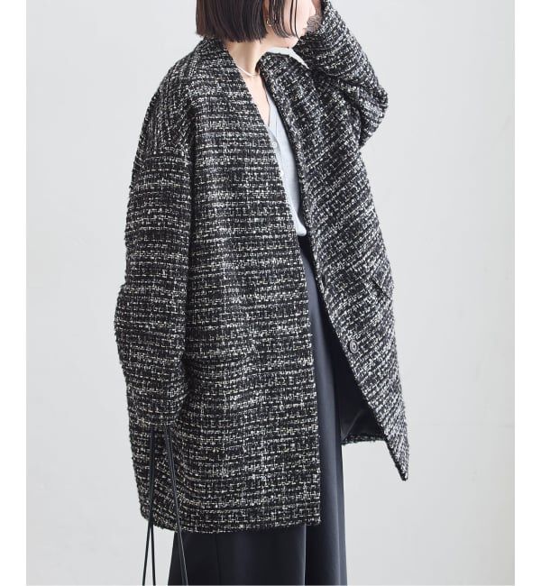 journal standard L'essage「《一部WEB限定カラー》SUPER140S/GIOLICA コクーンコート」|ノーカラーコート|ブラック A
