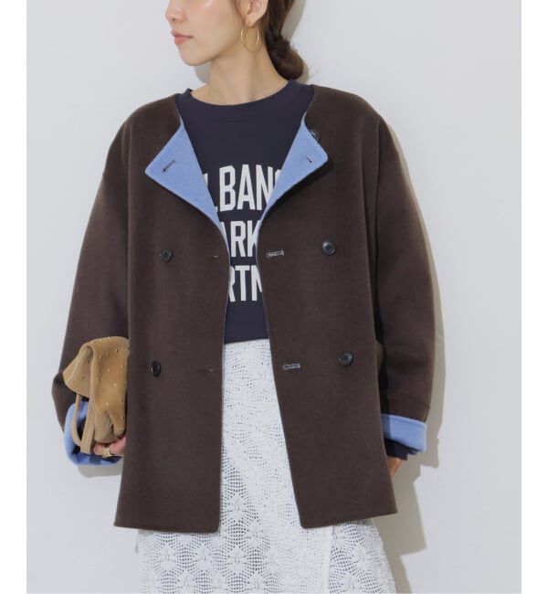 JOURNAL STANDARD relume「リバーシブルノーカラーショートコート」|ノーカラーコート|