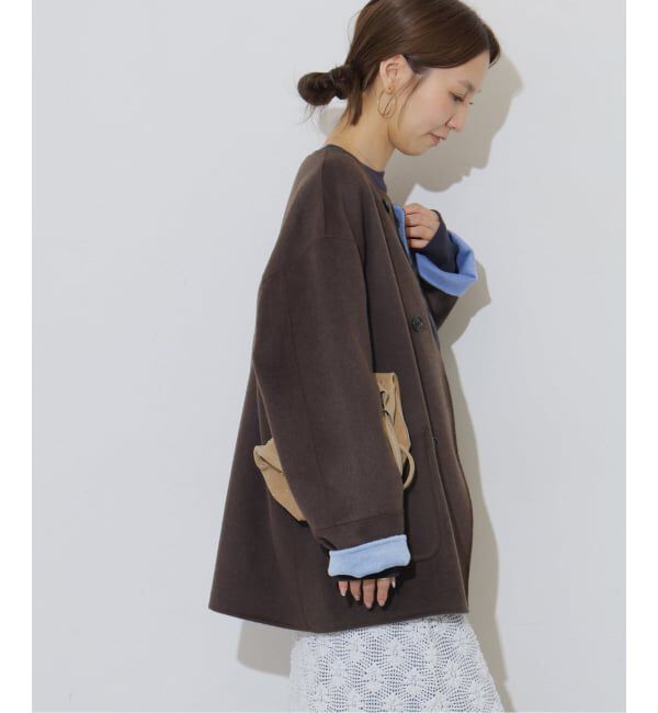 JOURNAL STANDARD relume「リバーシブルノーカラーショートコート」|ノーカラーコート|